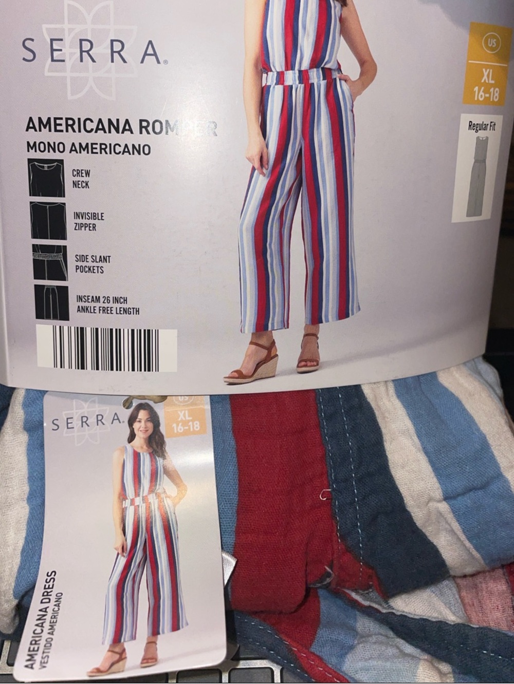 Serra Striped Sleeveless Jumpsuit in Red, White & Blue